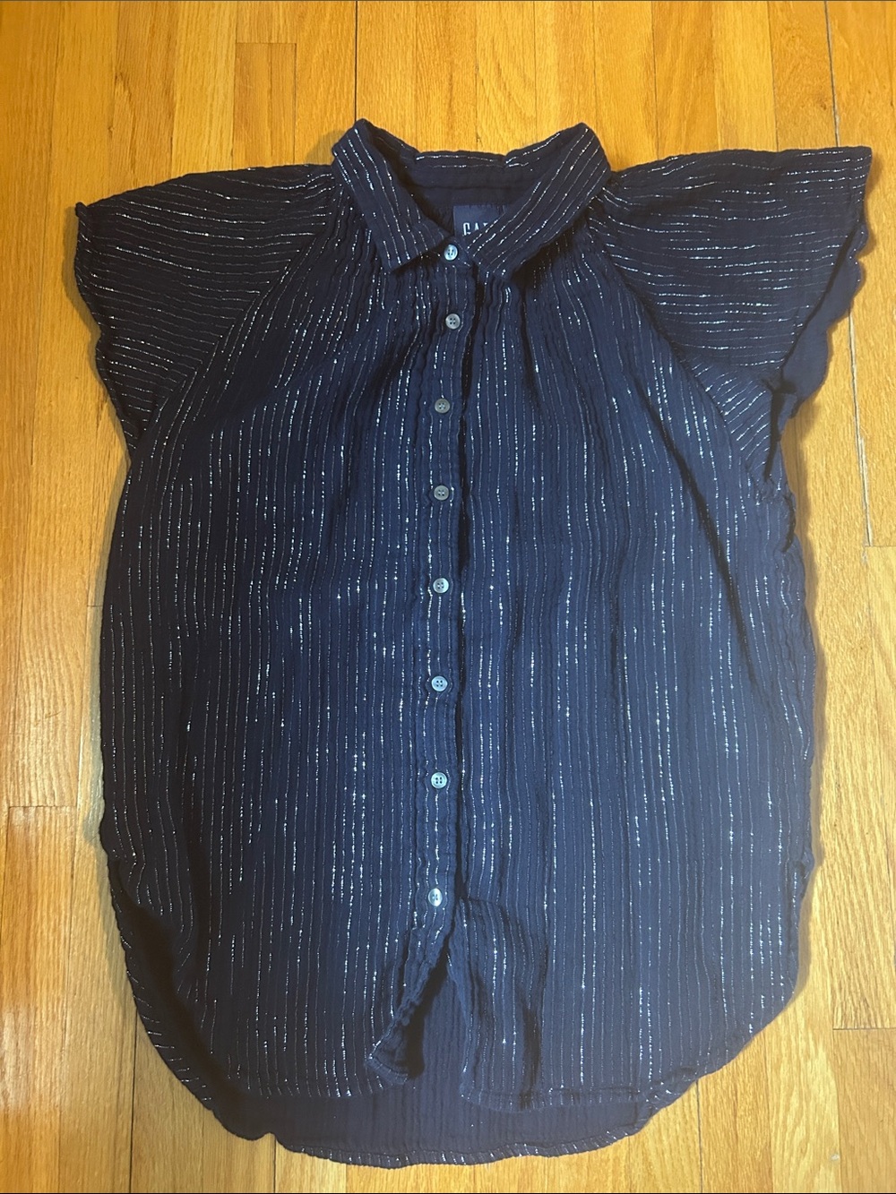 GAP Navy Blue Shirt with Silver Threading Size Medium